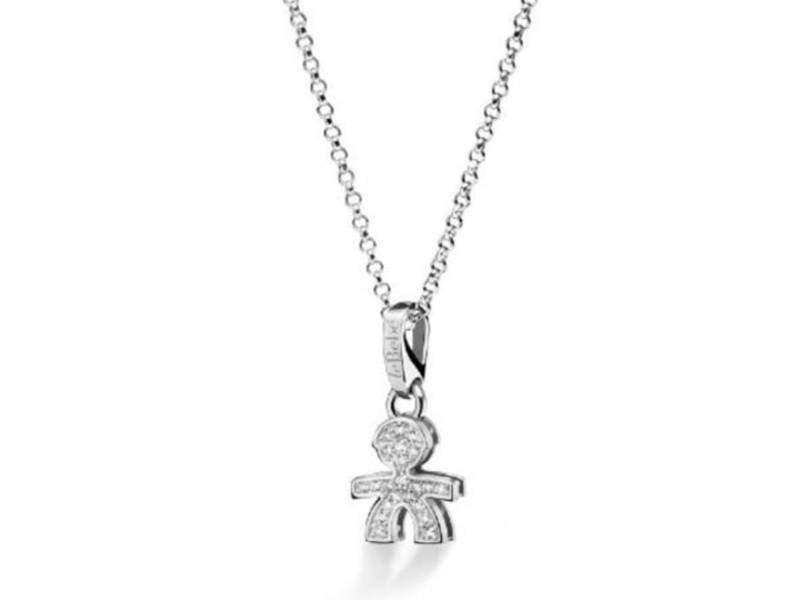 MINI PAVÉ MICRO SETTING MALE PENDANT IN WHITE GOLD LE BEBE' LBB153